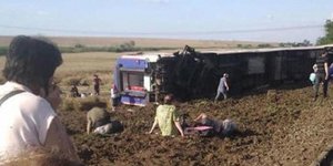 Εκτροχιασμός τρένου στην Τουρκία (Φωτογραφία: Twitter)