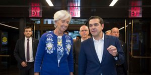 Τσίπρας - Λαγκάρντ από συνάντησή τους στην Ουάσινγκτον -Φωτογραφία αρχείου: ΓτΠ ANDREA BONETTI