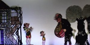 Από την παράσταση ο Καραγκιόζης Πυροσβέστης και το καμένο δάσος 