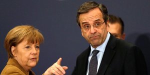 Μέρκελ και Σαμαράς το 2014 -Φωτογραφία: AP Photo/Thanassis Stavrakis