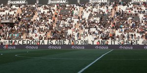 Πανό των οπαδών του ΠΑΟΚ για τη Μακεδονία (Φωτογραφία: ΦΩΤΟΓΡΑΦΙΑ: MOTION TEAM)