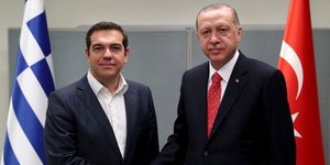 Από την συνάντηση Τσίπρα-Ερντογάν στο περιθώριο  της Γενικής Συνέλευσης του ΟΗΕ (Φωτογραφία: Presidential Press Service via AP