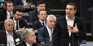 Ο Αλ. Τσίπρας στο Ευρωκοινοβούλιο -Φωτογραφία: ΓτΠ ANDREA BONETTI
