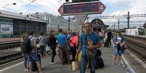 Ο Βαγγέλης Πρωτόπαππας στο ταξίδι με τον υπερσιβηρικό /Φωτογραφία: ΑΠΕ-ΜΠΕ