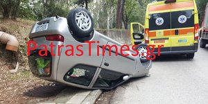 Από θαύμα γλίτωσε ο οδηγός του ΙΧ τον τραυματισμό/ Φωτογραφία: patrastimes