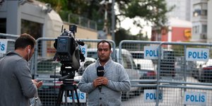 Το προξενείο της Σαουδικής Αραβίας στην Κωνσταντινούπολη (Φωτογραφία: AP Photo/Emrah Gurel)