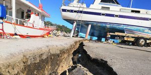 Το λιμάνι της Ζακύνθου μετά τον σεισμό/ Φωτογραφία: Eurokinissi