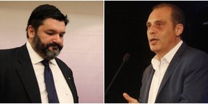 Φαήλος Κρανιδιώτης (αριστερά) κατά Κυρ. Βελόπουλου (δεξιά)-Φωτογραφία: Eurokinissi