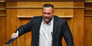 Ο βουλευτής της Χρυσής Αυγής Γιάννης Λαγός -Φωτογραφία αρχείου: EUROKINISSI