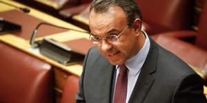 Ο βουλευτής της ΝΔ Χρήστος Σταϊκούρας -Φωτογραφία: EUROKINISII/ΓΙΩΡΓΟΣ ΚΟΝΤΑΡΙΝΗΣ