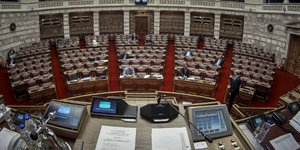 Η αίθουσα της Ολομέλειας της Βουλής / Φωτογραφία: Eurokinissi