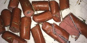 Η φόλα που χρησιμοποιήθηκε ήταν λουκάνικα με βίδες / Φωτογραφία: zoosos.gr