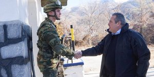 Ο υπουργός Εθνικής Αμυνας Πάνος Καμμένος στα ελληνοσκοπιανά σύνορα