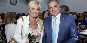 Η Μαρίνα Πατούλη με τον σύζυγό της / Φωτογραφία: EUROKINISSI/ΠΑΝΑΓΙΩΤΗΣ ΣΤΟΛΗΣ