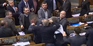 Τα αίματα άναψαν όταν ένας βουλευτής κατηγόρησε συνάδελφό του ως «πράκτορα» του Πούτιν (Φωτογραφία: YouTube)