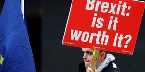 Υποστηρικτής της παραμονής της Βρετανίας στην ΕΕ / Φωτογραφία: AP Images