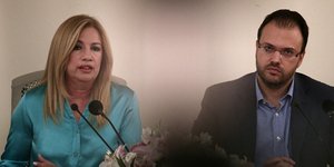 Γεννηματά και Θεοχαρόπουλος σε παλαιότερη συνέντευξη Τύπου / Φωτογραφία: SOOC