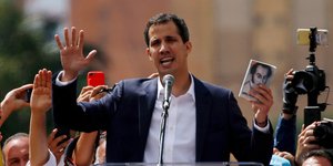 Ο Γκουαϊδό αυτοανακηρύχθηκε πρόεδρος της Βενεζουέλες -Φωτογραφία: AP Photo/Fernando Llano