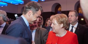 Μητσοτάκης-Μέρκελ/Φωτογραφία: Eurokinissi