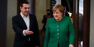 Τσίπρας και Μέρκελ στο Μαξίμου /Φωτογραφία: EUROKINISSI