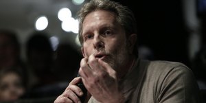 Ο Π. Γερουλάνος στο προ ημερών ντιμπέιτ των υποψηφίων δημάρχων / Φωτογραφία: SOOC
