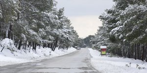 Εικόνα αρχείου από χιόνια στη Λέσβο / Φωτογραφία: EUROKINISSI