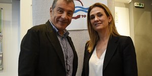 O Σταύρος Θεοδωράκης με την Κατερίνα Μπακογιάννη