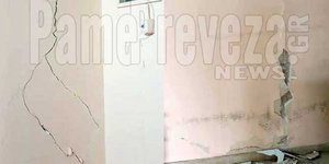 Υλικές ζημιές μετά τον σεισμό στην Πρέβεζα (Φωτογραφία: pamepreveza)