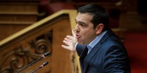 Ο Αλέξης Τσίπρας στην συζήτηση για την συνταγματική αναθεώρηση -Φωτογραφία: Eurokinissi 