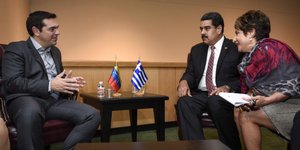 Τσίπρας και Μαδούρο -Φωτογραφία: EUROKINISSI/ΓΡΑΦΕΙΟ ΤΥΠΟΥ ΠΡΩΘΥΠΟΥΡΓΟΥ/ANDREA BONETTI