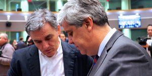 Ο Ευκλείδης Τσακαλώτος με τον Μάριο Σεντένο / Φωτογραφία: EUROKINISSI/ΕΥΡΩΠΑΪΚΗ ΕΝΩΣΗ