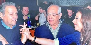 Ο Βασίλης Λάσκαρης (αριστερά) με τη Χριστίνα Αλεξανιάν