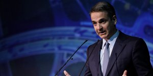 Ο Κυριάκος Μητσοτάκης στην παρουσίαση του προγράμματος υποδομών της ΝΔ -Φωτογραφία: EUROKINISSI/ ΓΙΑΝΝΗΣ ΠΑΝΑΓΟΠΟΥΛΟΣ