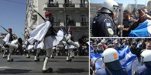 Ευζωνες και ένταση στις παρελάσεις