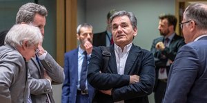 Ο Ευκλείδης Τσακαλώτος στο σημερινό Eurogroup /Φωτογραφία: EUROKINISSI