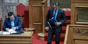 ΑΑλέξης Τσίπρας και Κυριάκος Μητσοτάκης για το δημογραφικό / Φωτογραφία: EUROKINISSI/ΓΙΩΡΓΟΣ ΚΟΝΤΑΡΙΝΗΣ