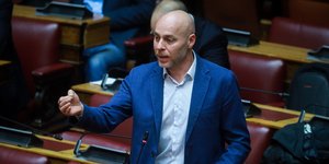 Ο πρώην βουλευτής του Ποταμιού Γιώργος Αμυράς στη Βουλή