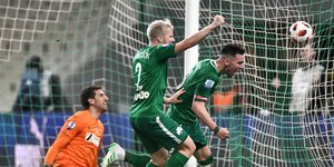 Ο Δώνης πανηγυρίζει το 1-0 του ΠΑΟ επί του Αρη