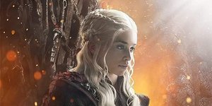 Αφίσα της Ντενέρις να κάθεται στον σιδερένιο θρόνο του Game Of Thrones