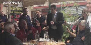 Αποδοκιμασίες κατά του υποψήφιου Περιφερειάρχη Μακεδονίας Χρ. Γιαννούλη στα Γιαννιτσά