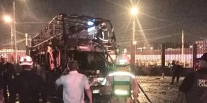 φωτιά σε λεωφορείο στη Λίμα/Φωτογραφία: Τwitter