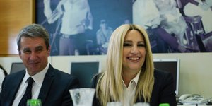 Ανδρέας Λοβέρδος και Φώφη Γεννηματά στην συνεδρίαση της ΚΟ του ΚΙΝΑΛ