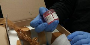 Το χάρτινο κουτί μέσα στο οποίο ήταν το μόσχευμα