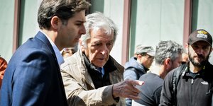 Ο Αλέξανδρος Μπουρδούμης με τον Κώστα Γαβρά στα γυρίσματα