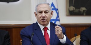 Ο Μπέντζαμιν Νετανιάχου κατά τη διάρκεια ομιλίας