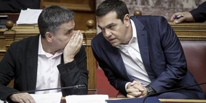 Ο Ευκλείδης Τσακαλώτος και ο Αλέξης Τσίπρας