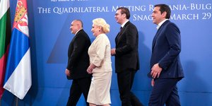 Ο Αλέξης Τσίπρας με τους Μπόικο Μπορίσοφ, Βιόριτσα Νταντσίλα, Αλεξάνταρ Βούτσιτς