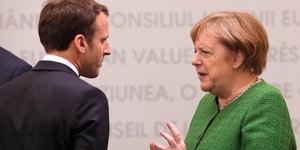 H Άνγκελα Μέρκελ και ο Εμανουέλ Μακρόν