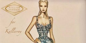 Σχέδιο φορέματος Versace Ρόη Αποστολοπούλου