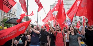 Από την προεκλογική εκδήλωση της ΑΝΤΑΡΣΥΑ στην Αθήνα